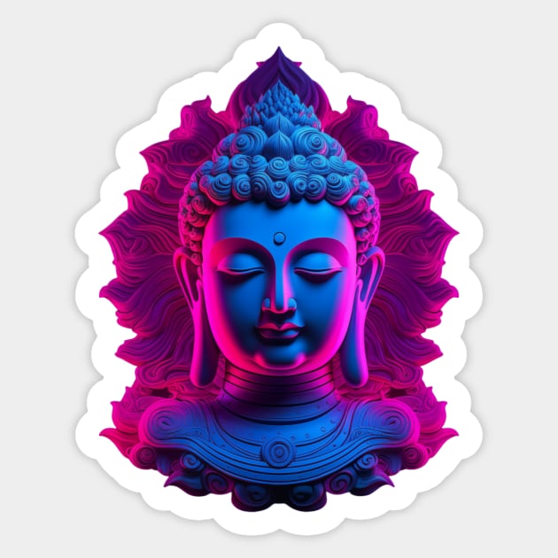 Neon buddha Sticker by CheekyClothingGifts